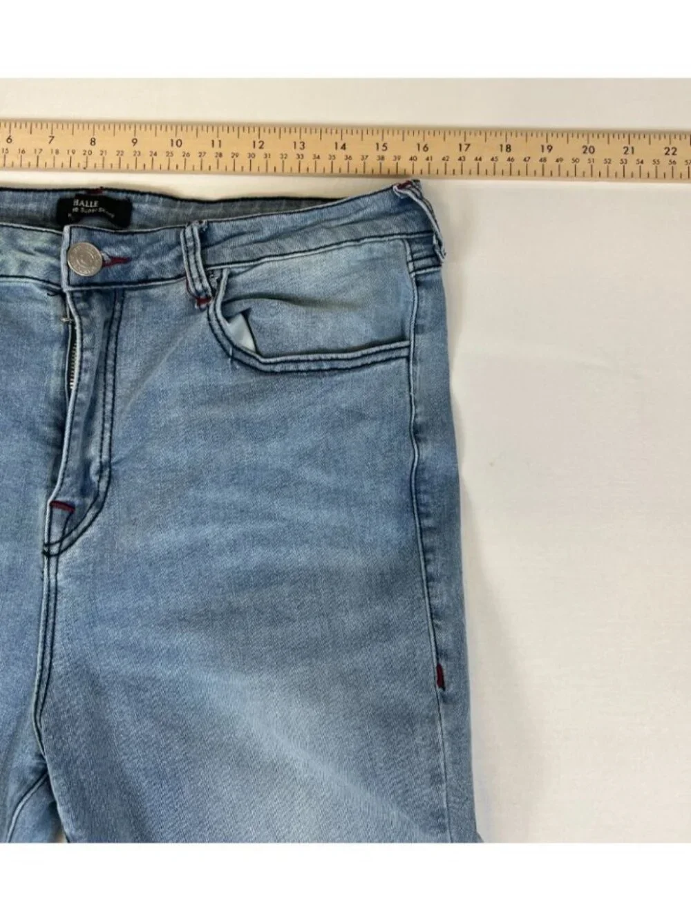 True Religion Womens Halle High Rise Super Skinny Jeans Light Wash Size 33 - Picture 9 of 10